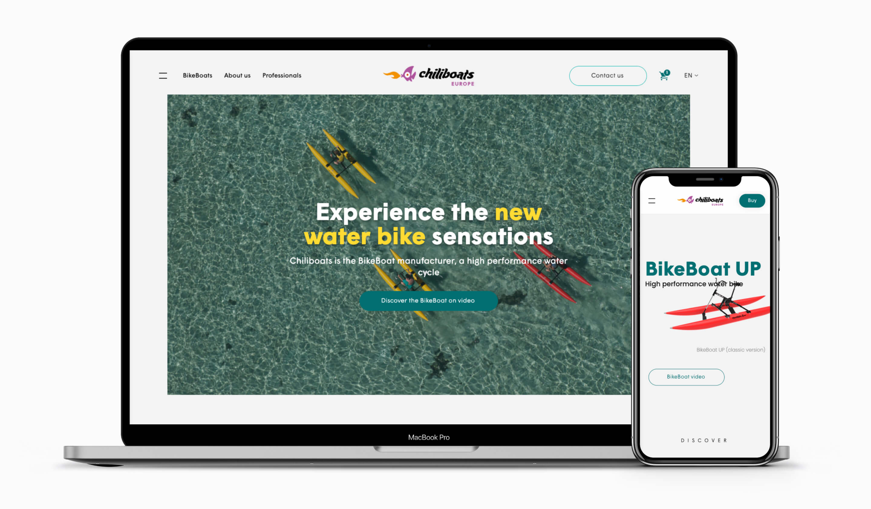 Chiliboats création site e-commerce de vente de BikeBoat vélo sur l'eau