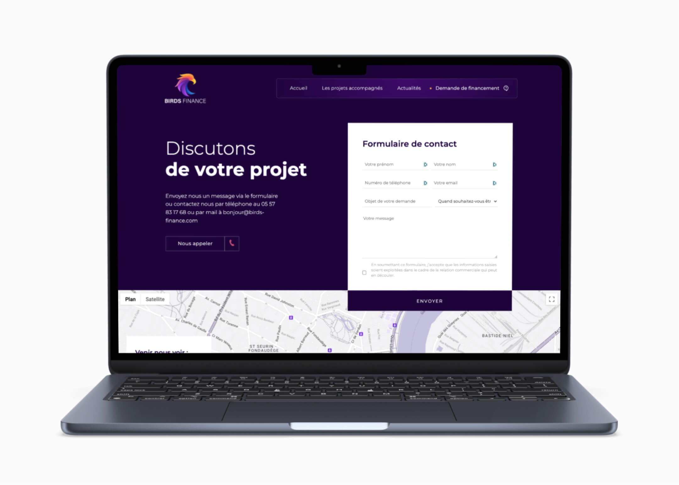Création site internet courtier prêt professionnel Birds Finance Bordeaux