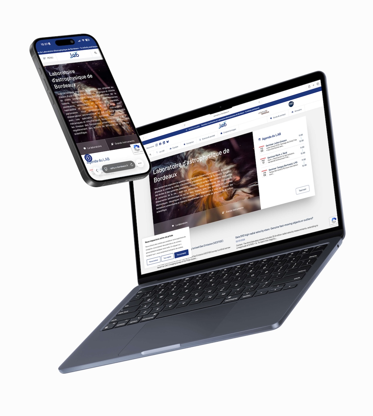 Présentation site internet du LAB - laboratoire d'astrophysique de Bordeaux